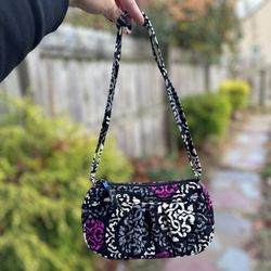 Vera Bradley Frannie Handbag Compact Bag -  Canterberry Magenta Retired Print