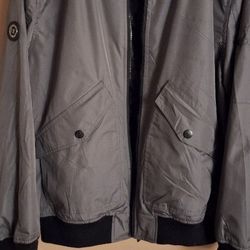 Urban Republic Mens Cloud Ballistic bomber jacket Gray size large $50