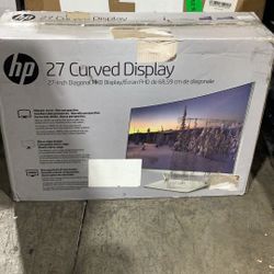 HP 27 Inch Full HD Curved Monitor 300 Nits, AMD FreeSync, VESA Mount, Adjustable Tilt, 5ms Response Time, LED Backlights, HDMI, DisplayPort for Laptop