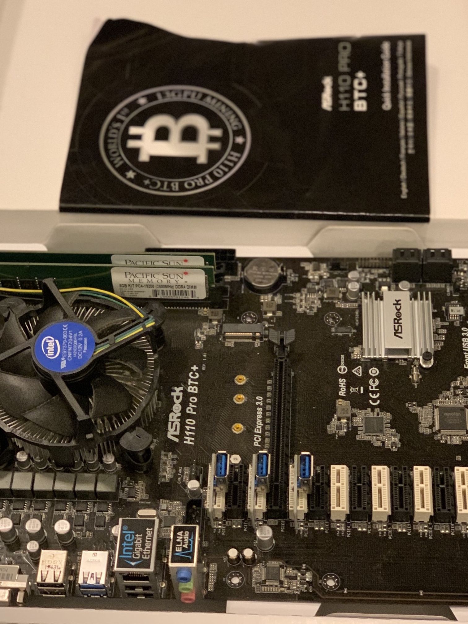 ASRock H110 Pro BTC+ 13GPU Mining Motherboard Cryptocurrency + Intel Celeron G4930 Desktop Processor 2 Core 3.2 GHz LGA1151 300 Series 54W