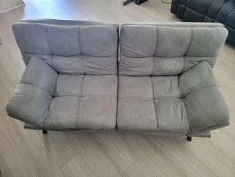 Gray Fabric Futon Sofa Bed