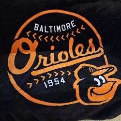 Baltimore Orioles throw blanket.
