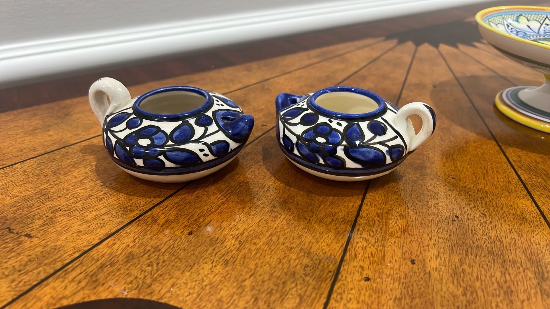 Armenian Blue Ornate Ceramic Candle Holder