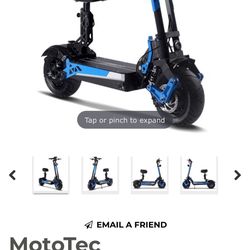 MotoTec Switchblade 60v 4000w Lithium Electric Scooter Blue