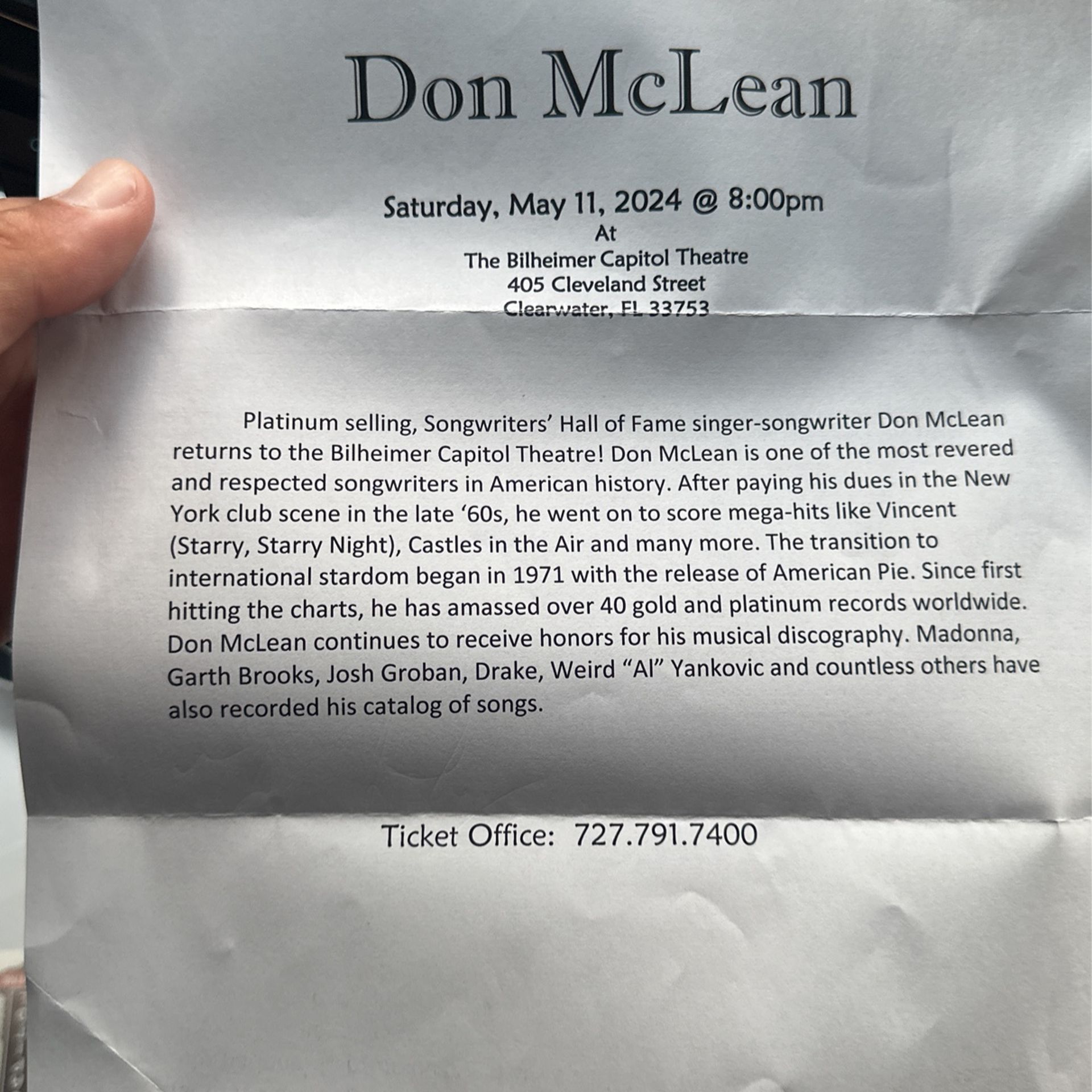 Don McLean Tickets