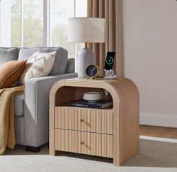 Fluted Nightstand/End Table x 2