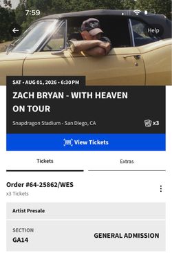 Zach Bryan Ticket