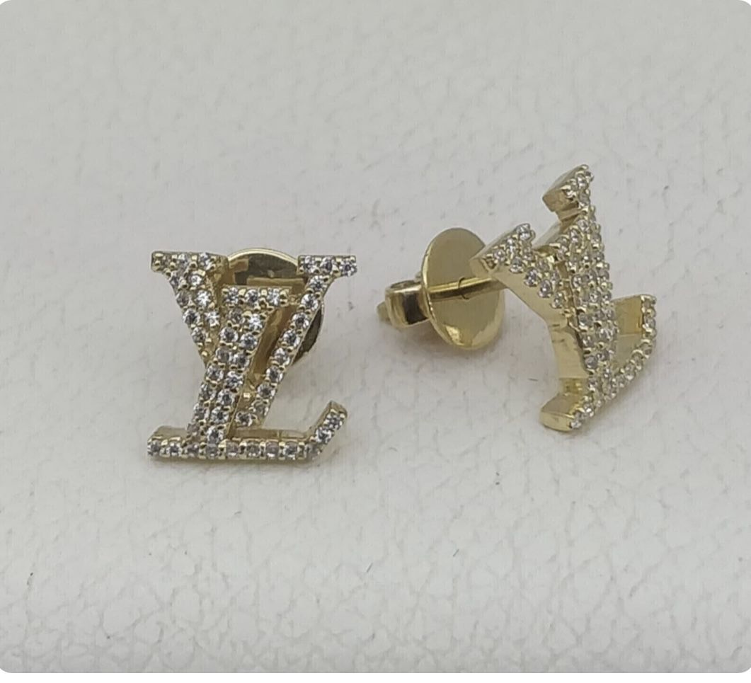 LV gold diamond earrings