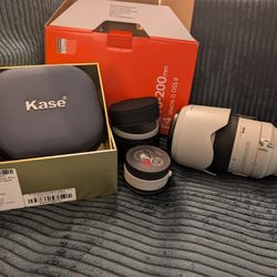 Sony 70-200mm f/4 Macro G OSS II, 1.4x teleconverter, Kase Rev Plus Mega Filter Set, trades ok