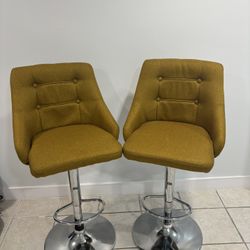 Mustard Yellow Counter High Stools 