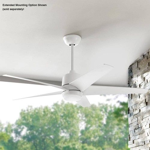 Hampton Bay Mena 54 in. White Color Changing Integrated LED Indoor/Outdoor Matte White Ceiling Fan with Light Kit and Remote Control