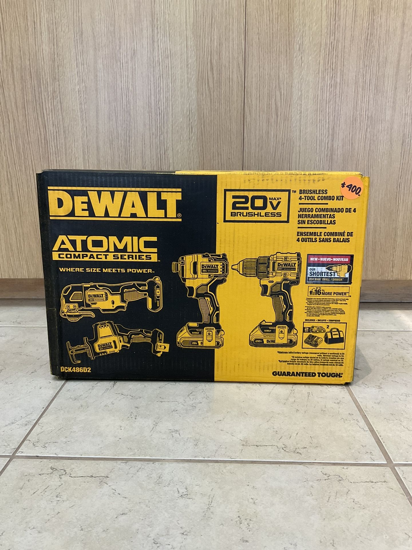 DEWALT DCK486D2 20V BRUSHLESS 4-TOOL COMBO KIT