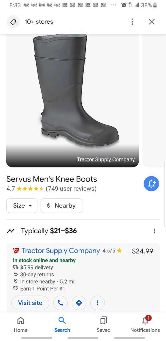 Work Boots Size 9/ Men 11 /Women