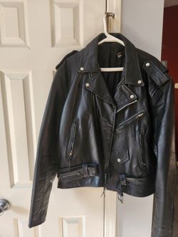 Classic Biker Jacket Leather (Lg)