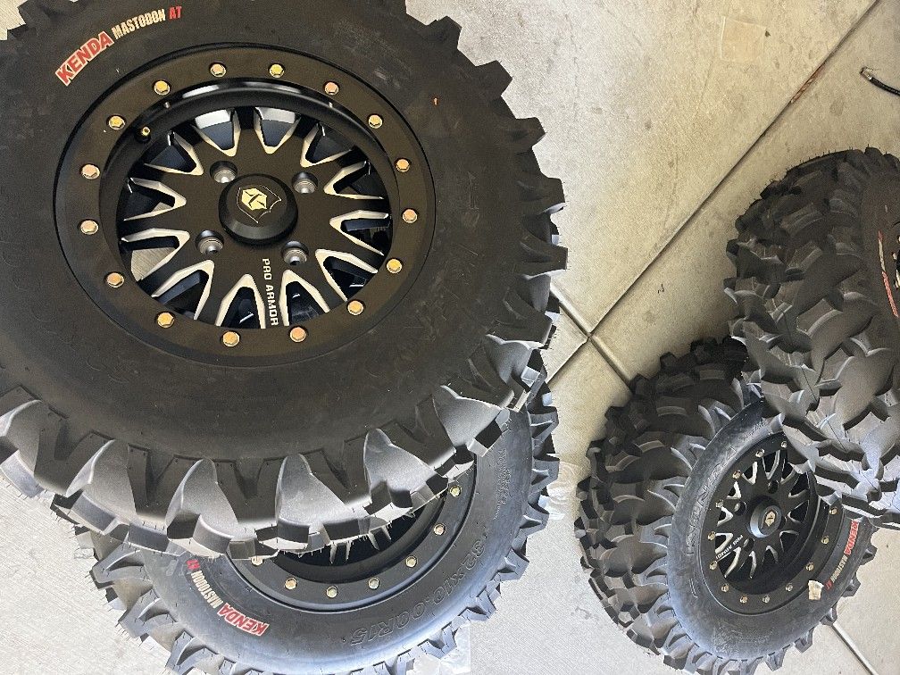 4 NEW RIMS&TIRES 15X7 CAN AM X3 Lug Pattern for Sale in San Bernardino