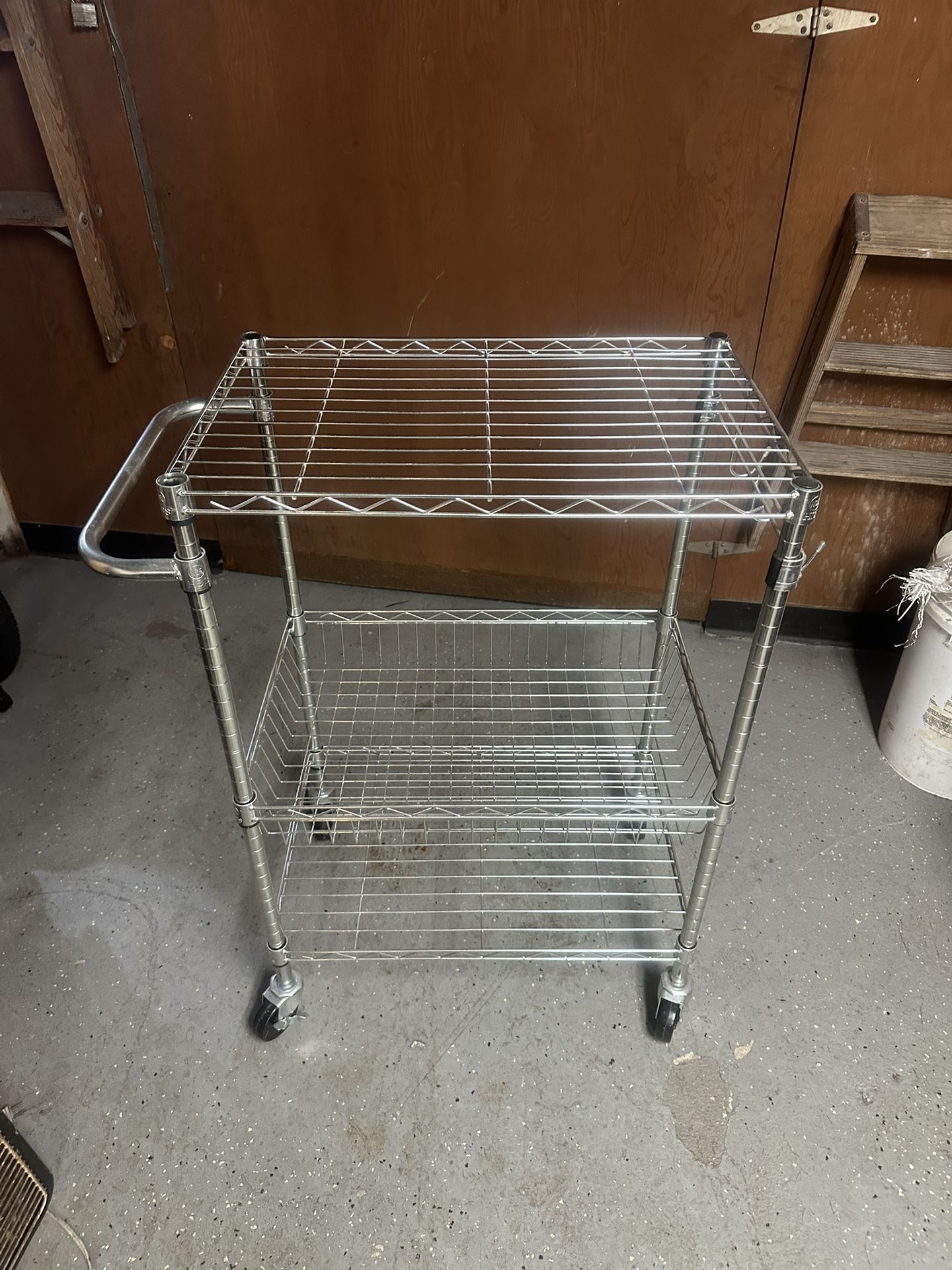3 Tier Metal Utility Cart Chrome
