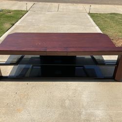 Tv Stand - Wooden + Glass Shelves - Moving Out Sale!!!