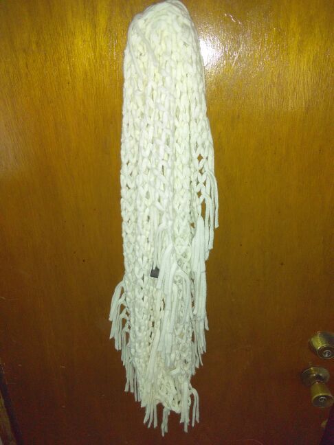 Fringe cross stitch scarf