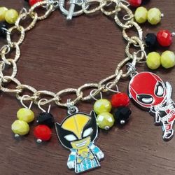 Deadpool & Wolverine Inspired Charm Bracelet 