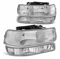 DNA MOTORING HL-OH-CS99-4P-CH-CL1 Headlight Assembly for 99-02 Silverado 00-06