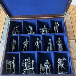 REDUCED !  Franklin Mint custom crafted pewter “ The People of Colonial America”
