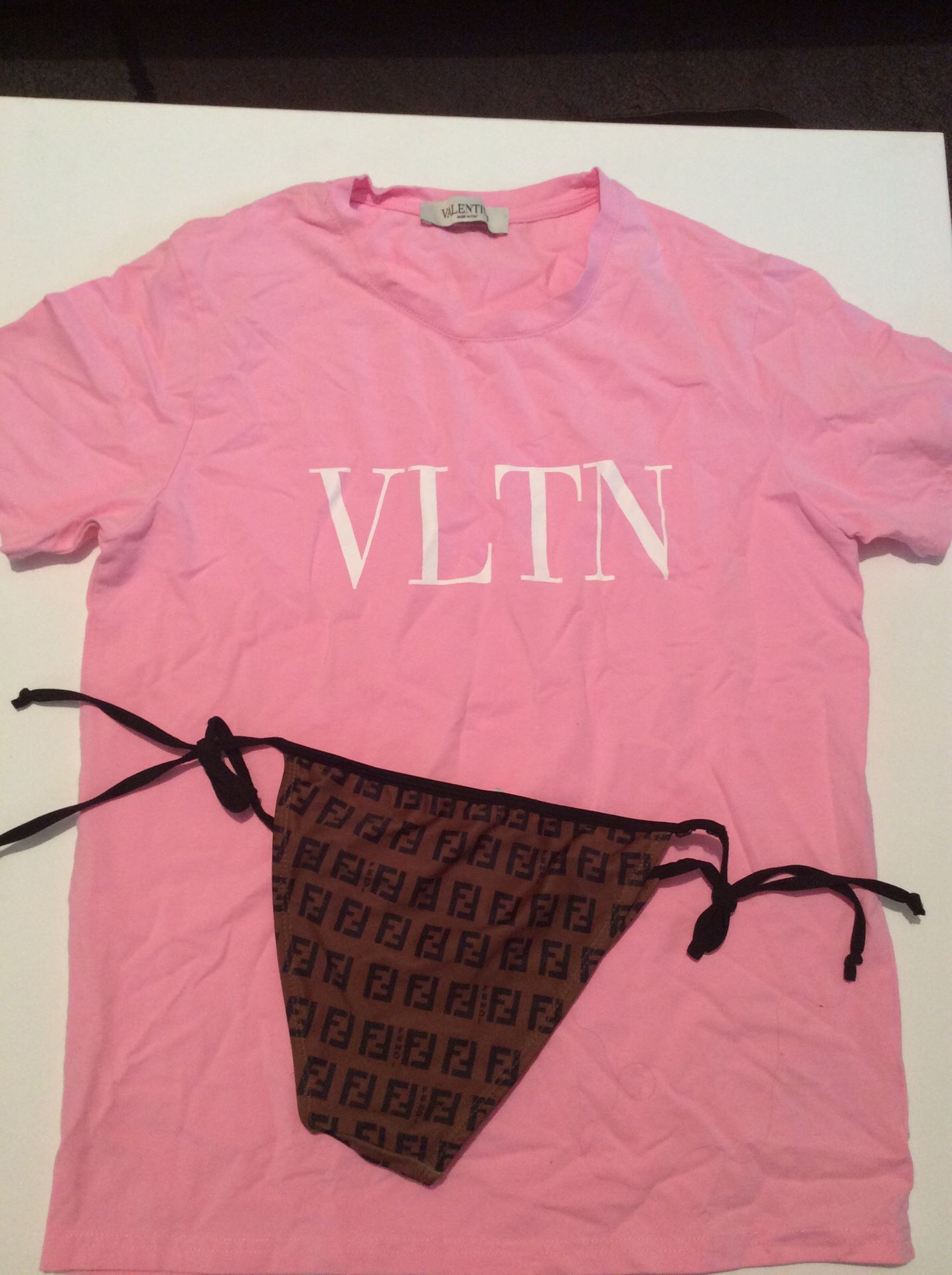 Woman Valentino shirt & Fendi Bikini bottom