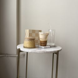 Marble and Gold Side Table