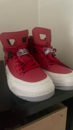 Red and white shoes