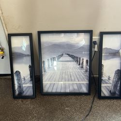 3 Part Framed Wall Decor In Great Condition!