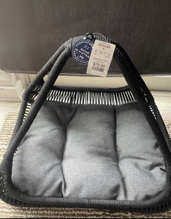 New Black Rattan hanging Cat bed OBO