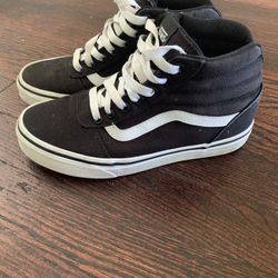 Vans Sk8 Hi Shoes Womens 6 Black White High Top Casual Skater Sneaker