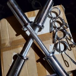 STOZM 20” Olympic Dumbbell Handles – Chrome Dumbbell Weight Lifting Bars with Knurled Grip Fit 2” Plates,  Get 5 Sets Or More For $30 Each Set.