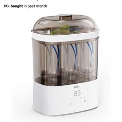 Bear Bottle Sterilizer and Dryer, 2 Layers Large Electric Steam Baby Bottle Sterilizer, Fast Bottle Sanitizer and Dryer for All Bottles & Accessories,
