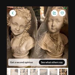 $300-For-2-RARE Beautiful 1965 Vintage French Couple Head Bust Sculptures Statues By TRIARN TIAM Paris Mint Condition $950-Online