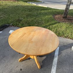 Table,Wood  Pedestal Base  Drop-leaf Dining 