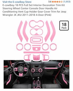 Jeep Wrangler E-cowlboy 18 PCS Full Set Interior Decoration Trim Kit