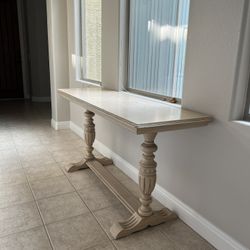 Solid Wood Carved Console / Entry Table – Excellent Condition