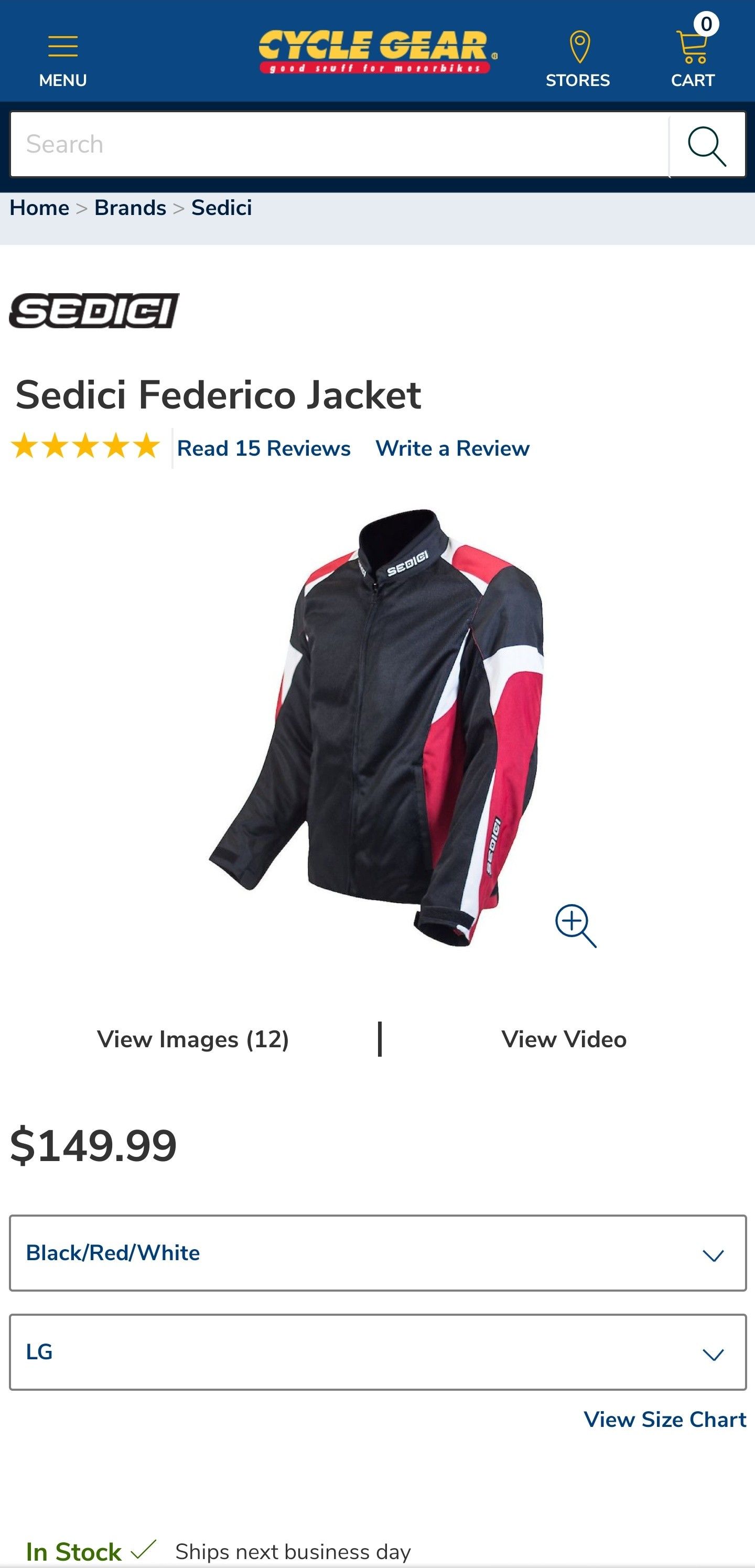 Sedici Federico Red Motorcycle jacket (Large)