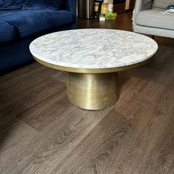 West Elm White Marble Coffee table
