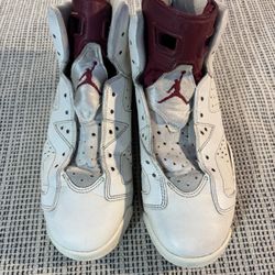 Nike Shoes Youth 7 Jordan 6 Retro Basketball Sneakers White Leather 836342-115