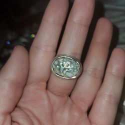 Lirm Isreal 925 Roman Glass Ring.