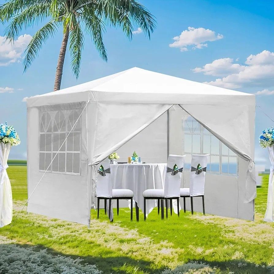 Outdoor Gazebo Canopy Wedding Party Tent Camping Shelter Canopies Commercial Tents Market Stall Waterproof Tent with Removable Side Walls 10x10