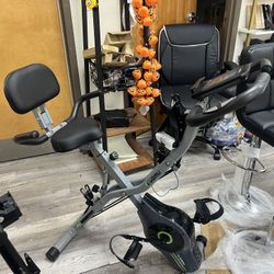 Exercise Bike, 5 in 1 Foldable Stationary Bike for Seniors, 16-Level Adjustable Magentic Resistance, Indoor Recumbent Bike with 330LB Capacity, Comfor