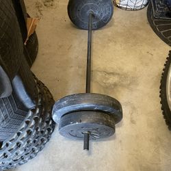 Weights With Bar 2 25lbs And 2 15 Lbs