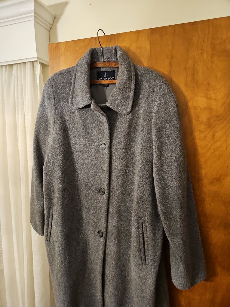 London Fog Gray Women's 's Coat Sz 16