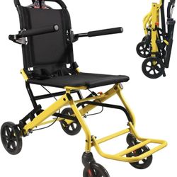 Ultra-Lightweight Transport Wheelchair for Adults & Elderly,220lbs Capacity,16.2" Seat,Portable Design