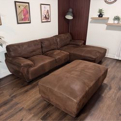 Large 3-Piece Sectional w/ Ottoman