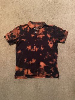 Bleached multicoloured tie-dye polo shirt Size S #tie-dye #polo