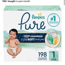New Pampers Pure Size 1 Diapers