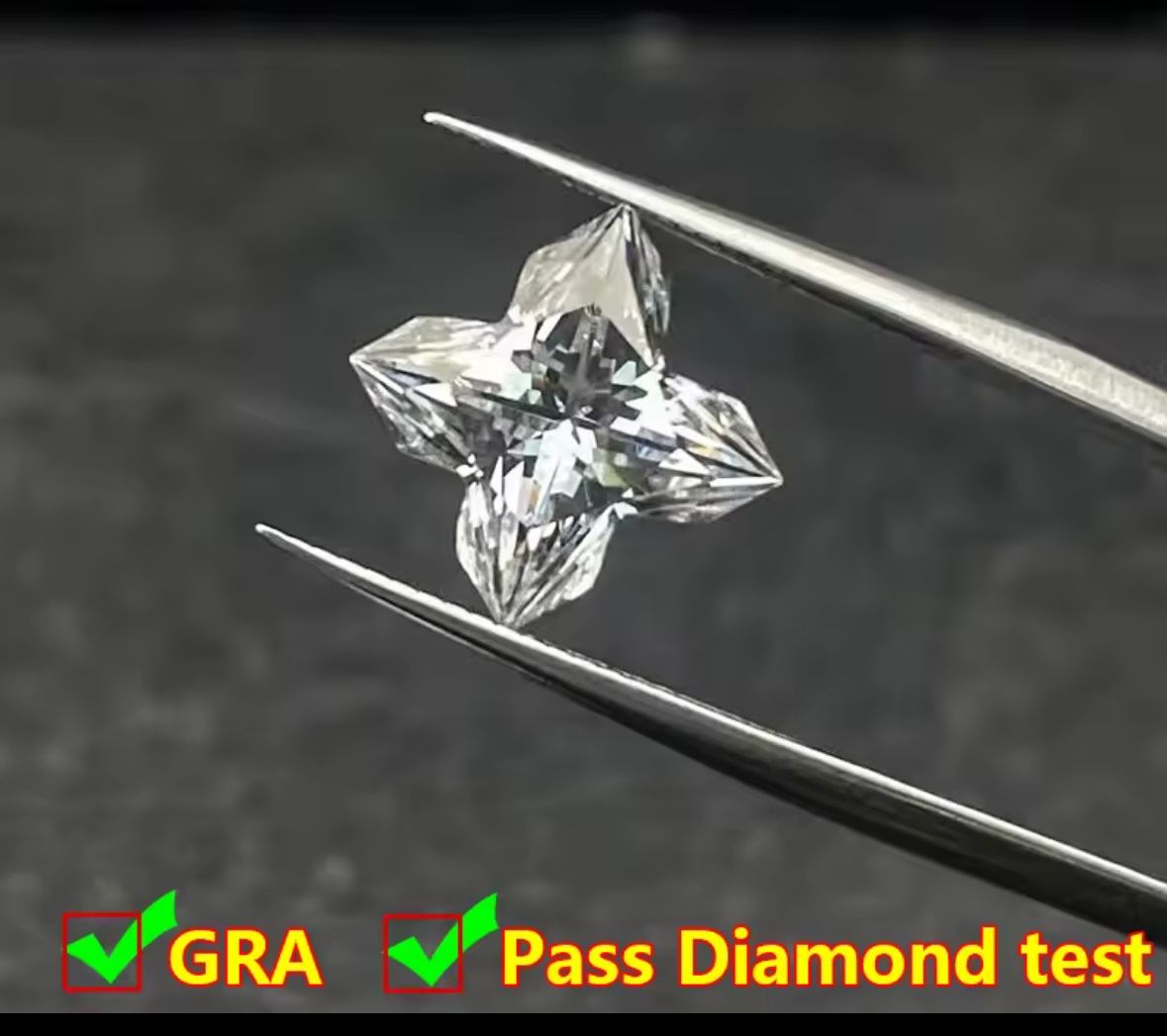 Four Leaf Flower Loose Moissanite 8x8mm 